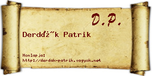 Derdák Patrik névjegykártya